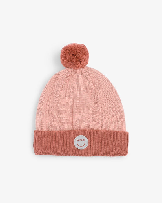 Viking Toasty Beanie Wool Pom Pom Pink