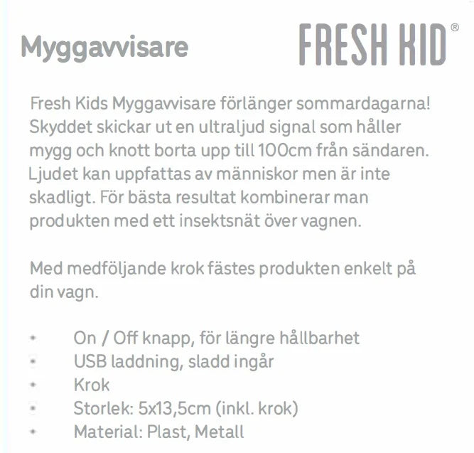 Fresh Kid Myggavvisare Svart