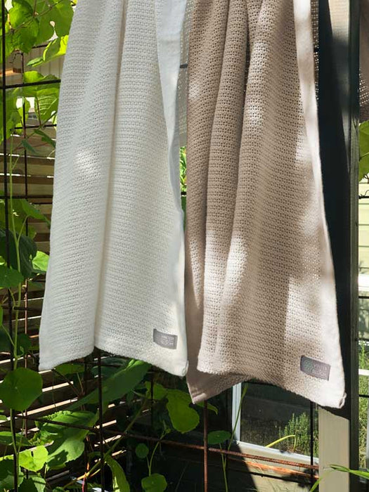 Vinter & Bloom Filt Soft Grid EKO 2-pack Bright White/Golden Sand