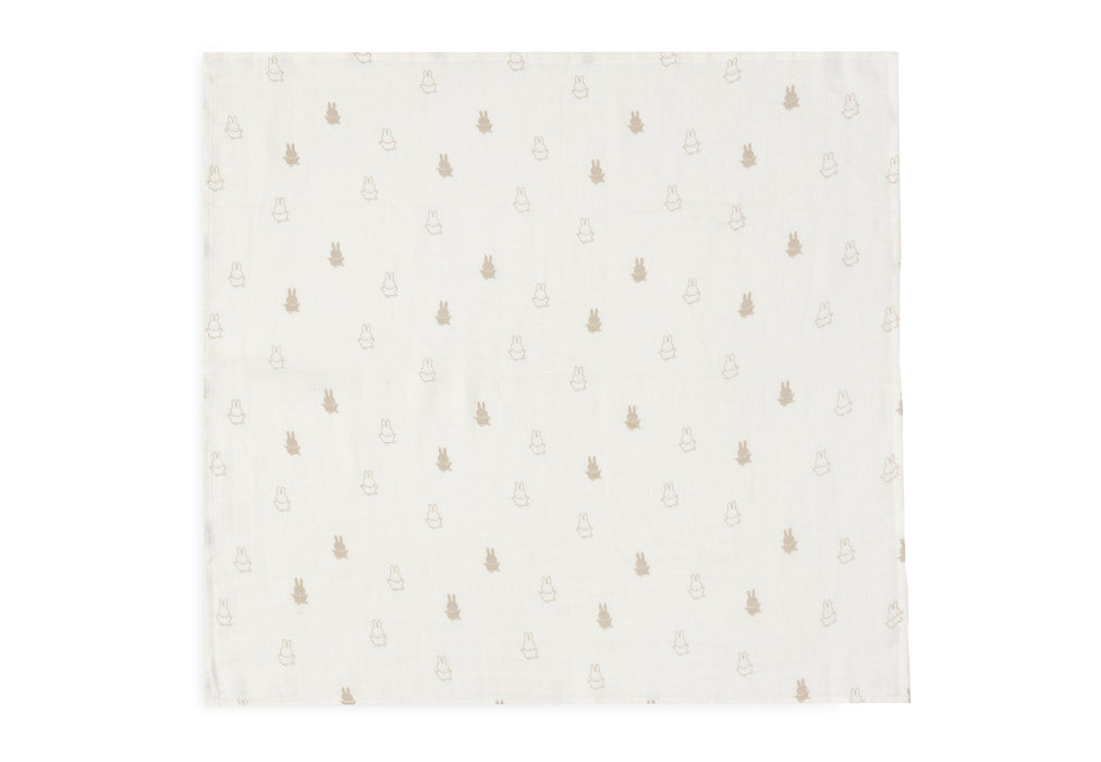 Jollein Muslinfilt 70x70cm Happy Miffy Nougat (3pack)