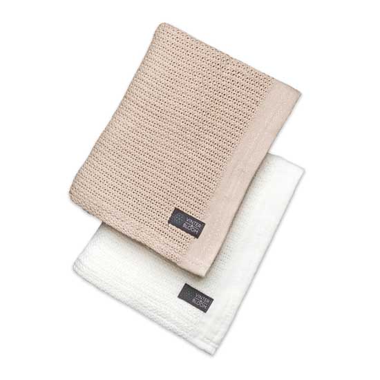 Vinter & Bloom Filt Soft Grid EKO 2-pack Bright White/Golden Sand