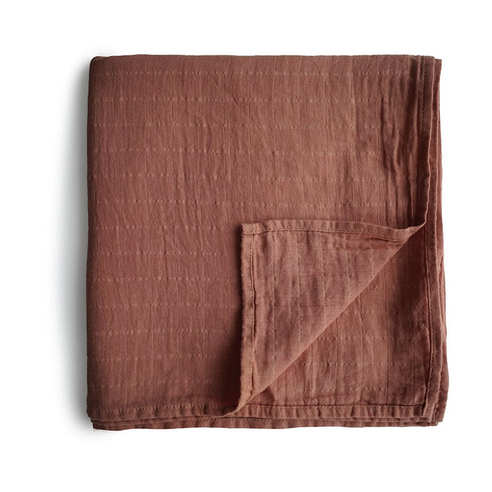 Mushie Tunn Babyfilt Swaddle Cognac