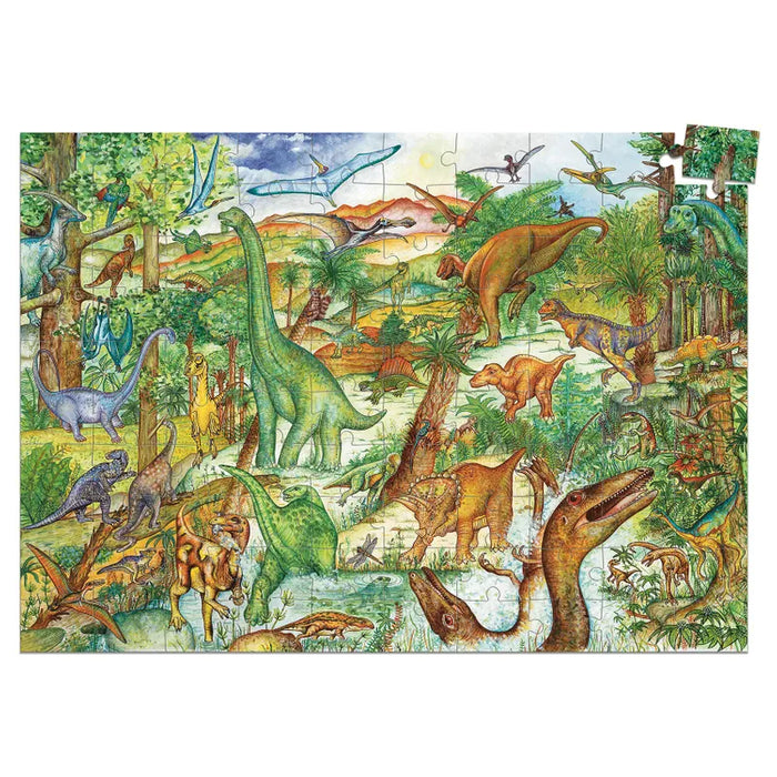 Djeco Observationspussel Dinosaur + Booklet 100 pcs