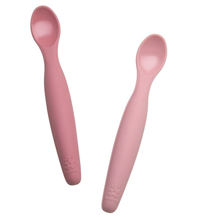 Sebra Långa Silikonskedar 2-Pack Blossom Pink