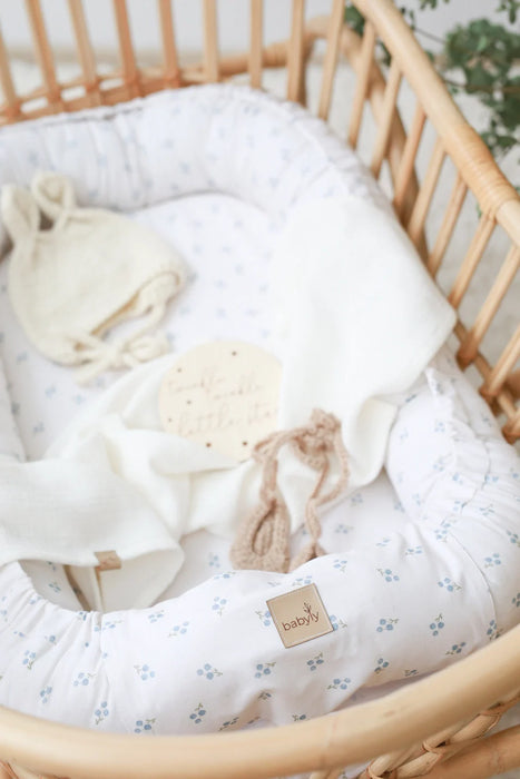 Babyly Babynest Förgatmigej Blå Blommor