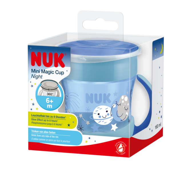 NUK Evolution Mini Magic Mugg Glow in the dark Blå