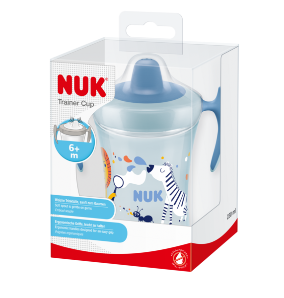 NUK Evolution Spillfri Pipmugg 230ml Blå