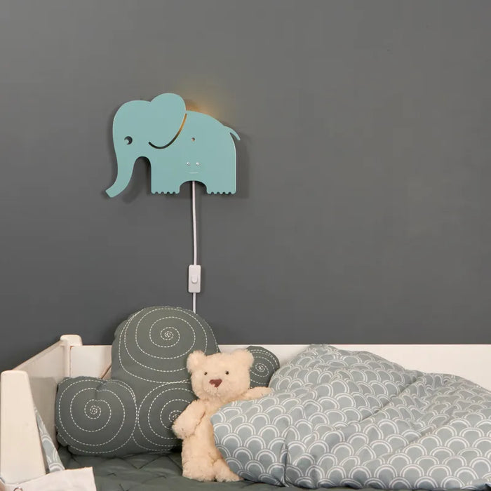 Roommate Vägglampa Elefant Blå