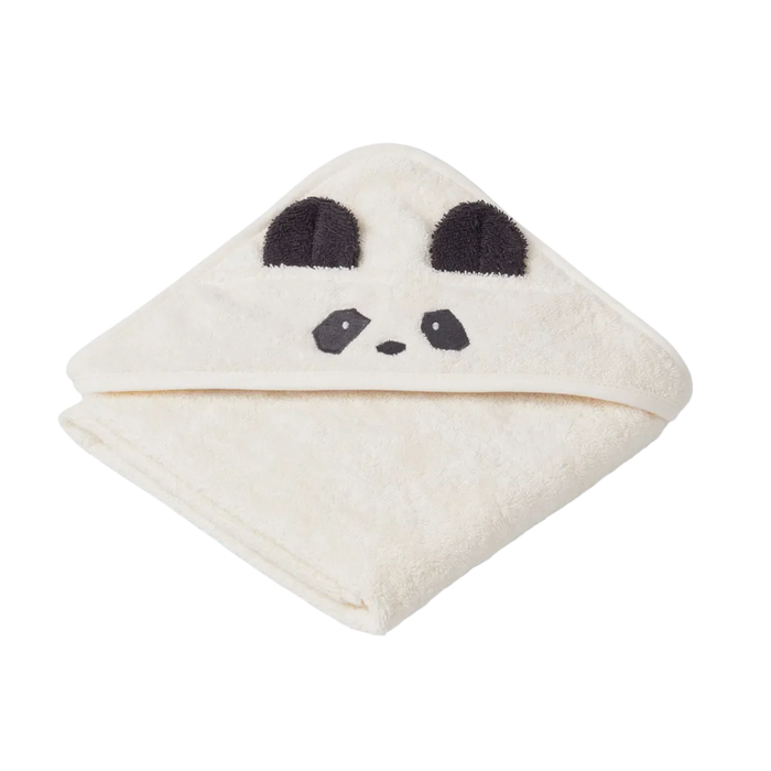 Liewood Albert Handduk Med Huva Panda Creme De La Creme