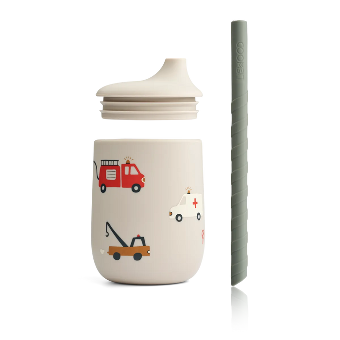 Liewood Ellis Sippy Cup Med Sugrör Emergency Vehicle/Sandy