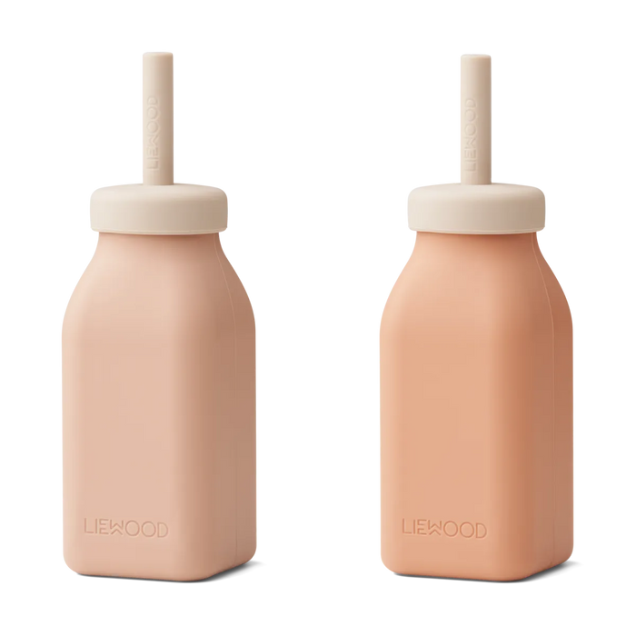 Liewood Erika milkshake Vattenflaska Sugrör 2-pack Rose mix