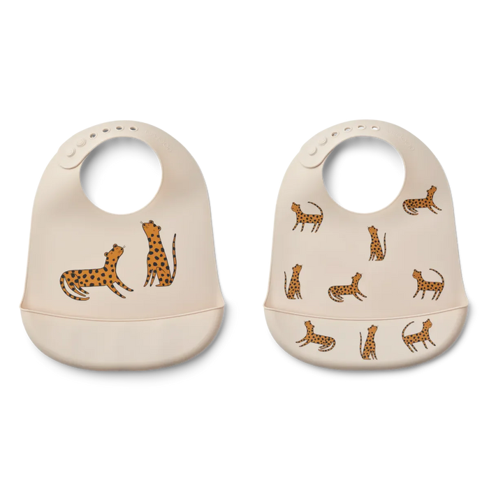 Liewood Tilda Mönstrad Haklapp Silikon 2-Pack Leopard/Sandy