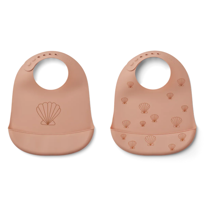 Liewood Tilda Mönstrad Haklapp Silikon 2-Pack Sea Shell/Pale Tuscany