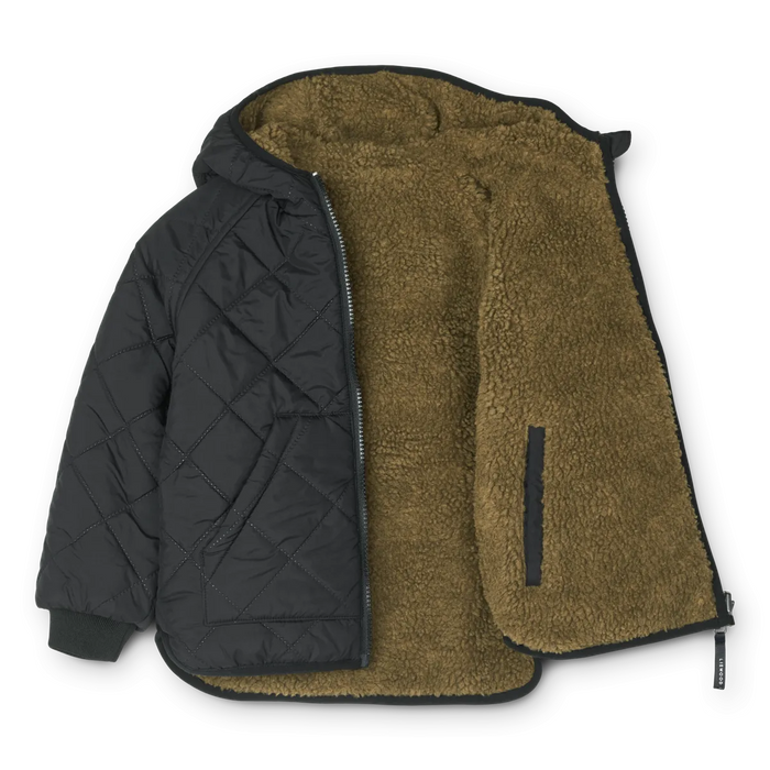 Liewood Jackson Vändbar Teddy Jacka Khaki black mix