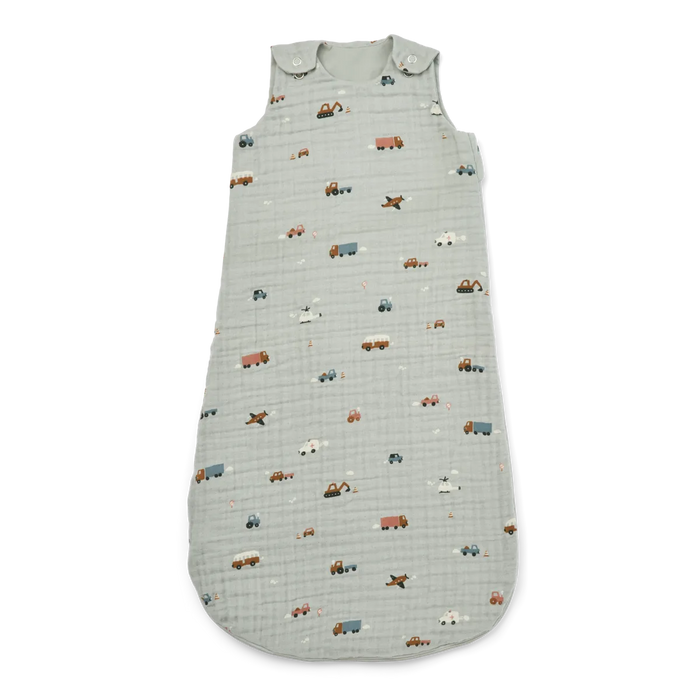 Liewood Flora Sleeping Bag Sovpåse Vehicles/Dove blue