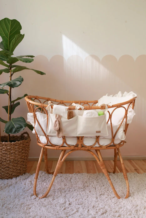 Babyly Baby Crib Organizer Sammet Brun