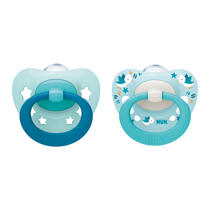 NUK Signature Napp 2-Pack Silikon Blå 0-6m