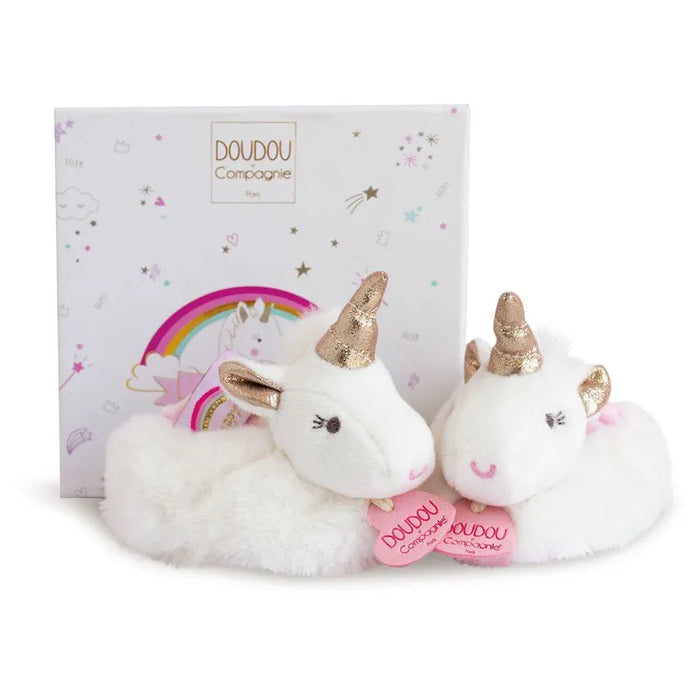 Doudou Et Compagnie Unicorn Tofflor Med Skallra