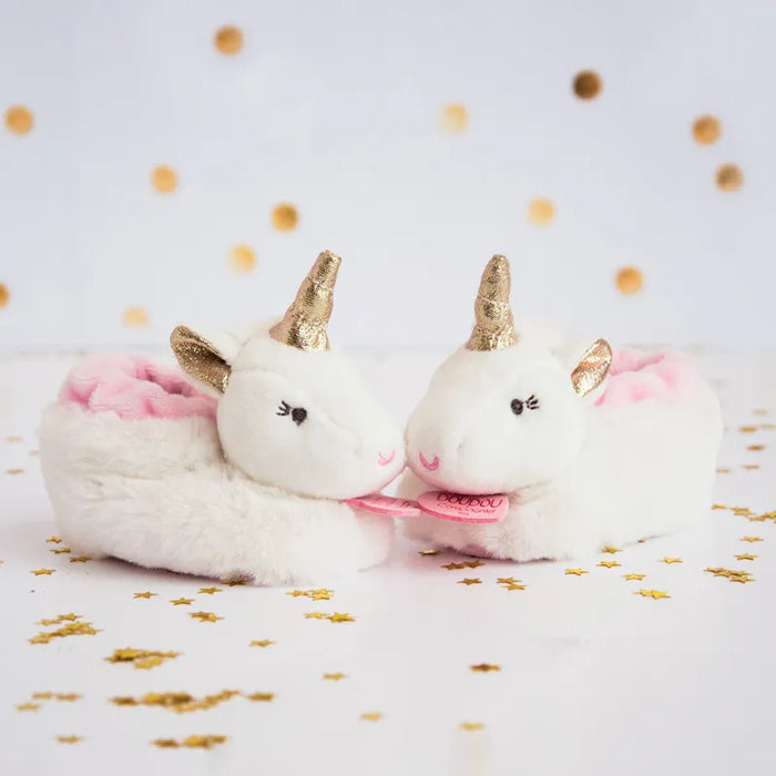 Doudou Et Compagnie Unicorn Tofflor Med Skallra