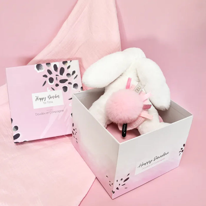 Doudou Et Compagnie Happy Glossy Pompon Kanin Rosa