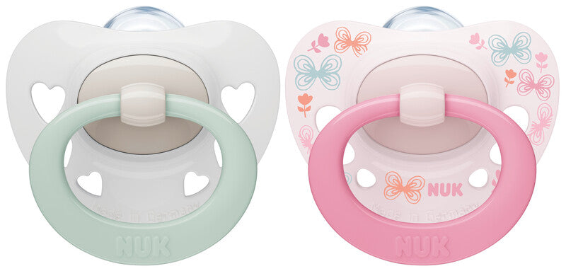 NUK Signature Napp 2-Pack Silikon Rosa 0-6m