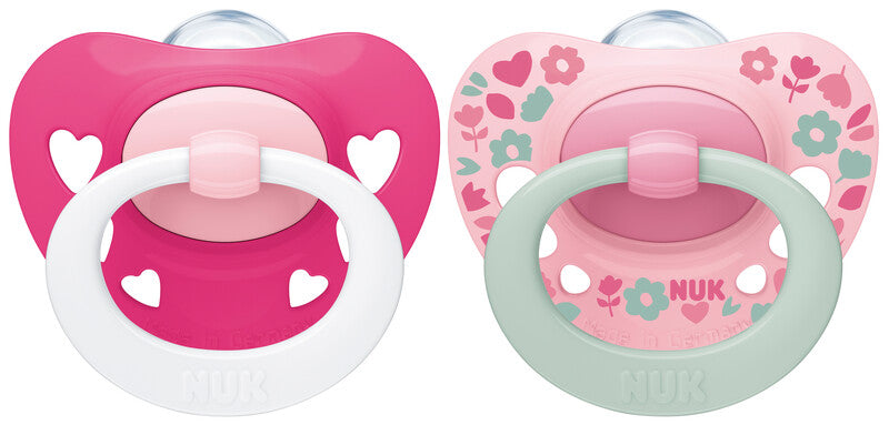 NUK Signature Napp 2-Pack Silikon Rosa 6-18m