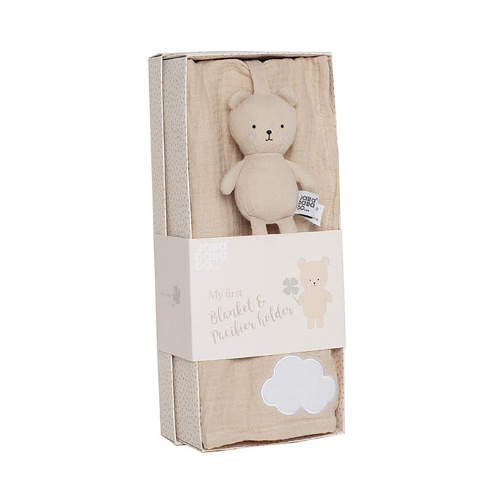 Jabadabado Presentkit Babyfilt Beige & Teddy Nappkompis